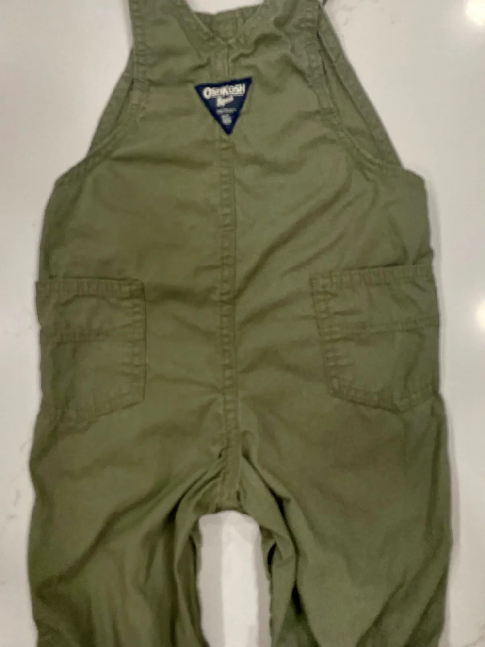OshKosh B'gosh Olive Green Kids Overalls with Front Pocket